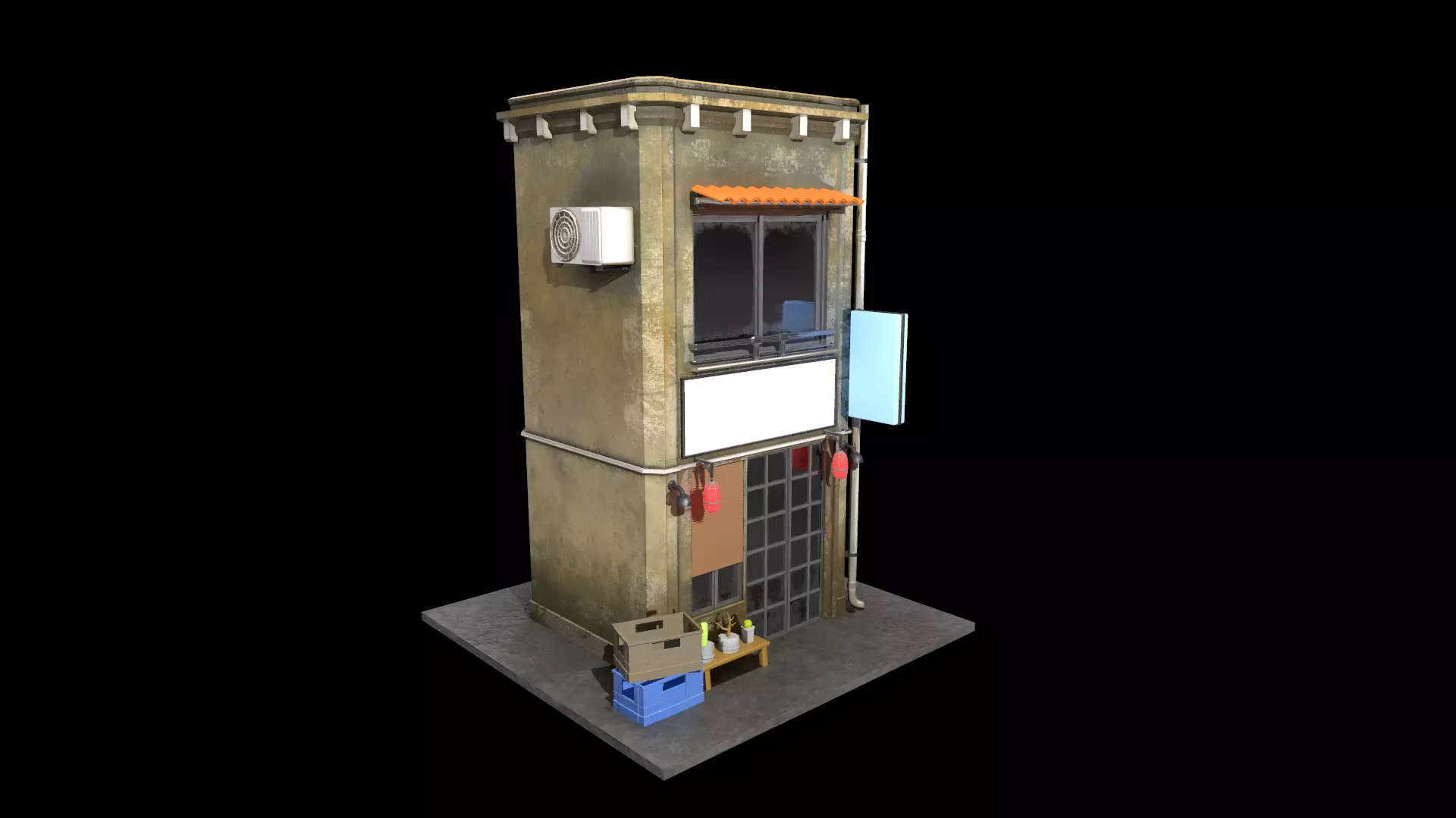 Traditional Japanese House Low-poly 3D model