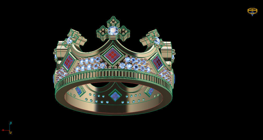 Elizabeth crown ring Silver Gold Print 3D print model_8