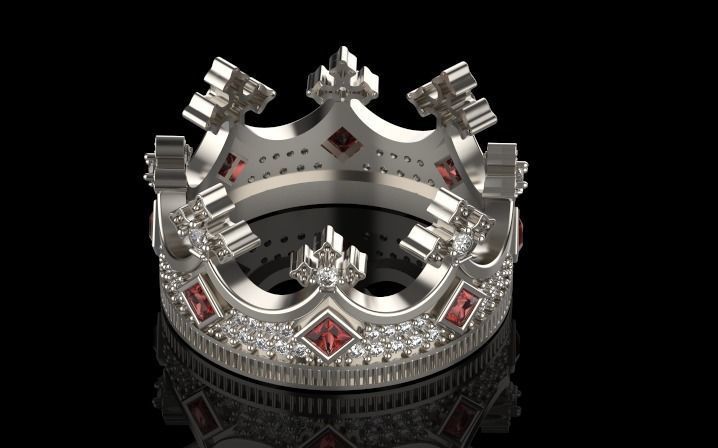 Elizabeth crown ring Silver Gold Print 3D print model_5