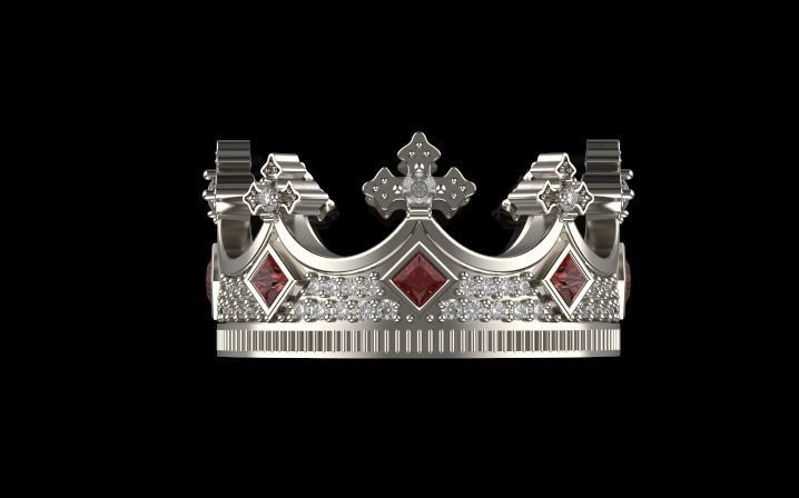 Elizabeth crown ring Silver Gold Print 3D print model_3