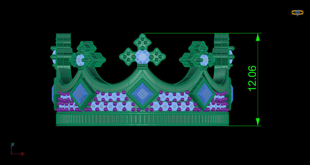 Elizabeth crown ring Silver Gold Print 3D print model_7