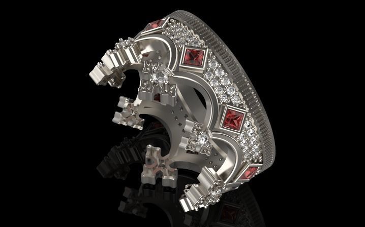 Elizabeth crown ring Silver Gold Print 3D print model_6