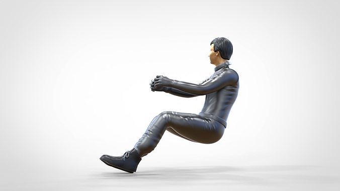 N3 Sitting Race Driver 1 64 Miniature 3D print model 6