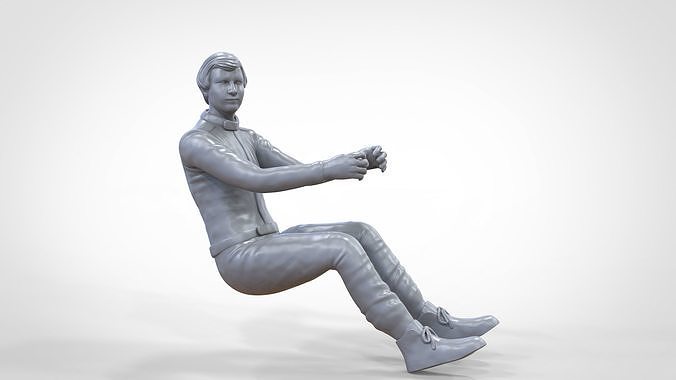 N3 Sitting Race Driver 1 64 Miniature 3D print model 2