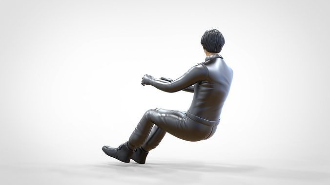 N3 Sitting Race Driver 1 64 Miniature 3D print model 3