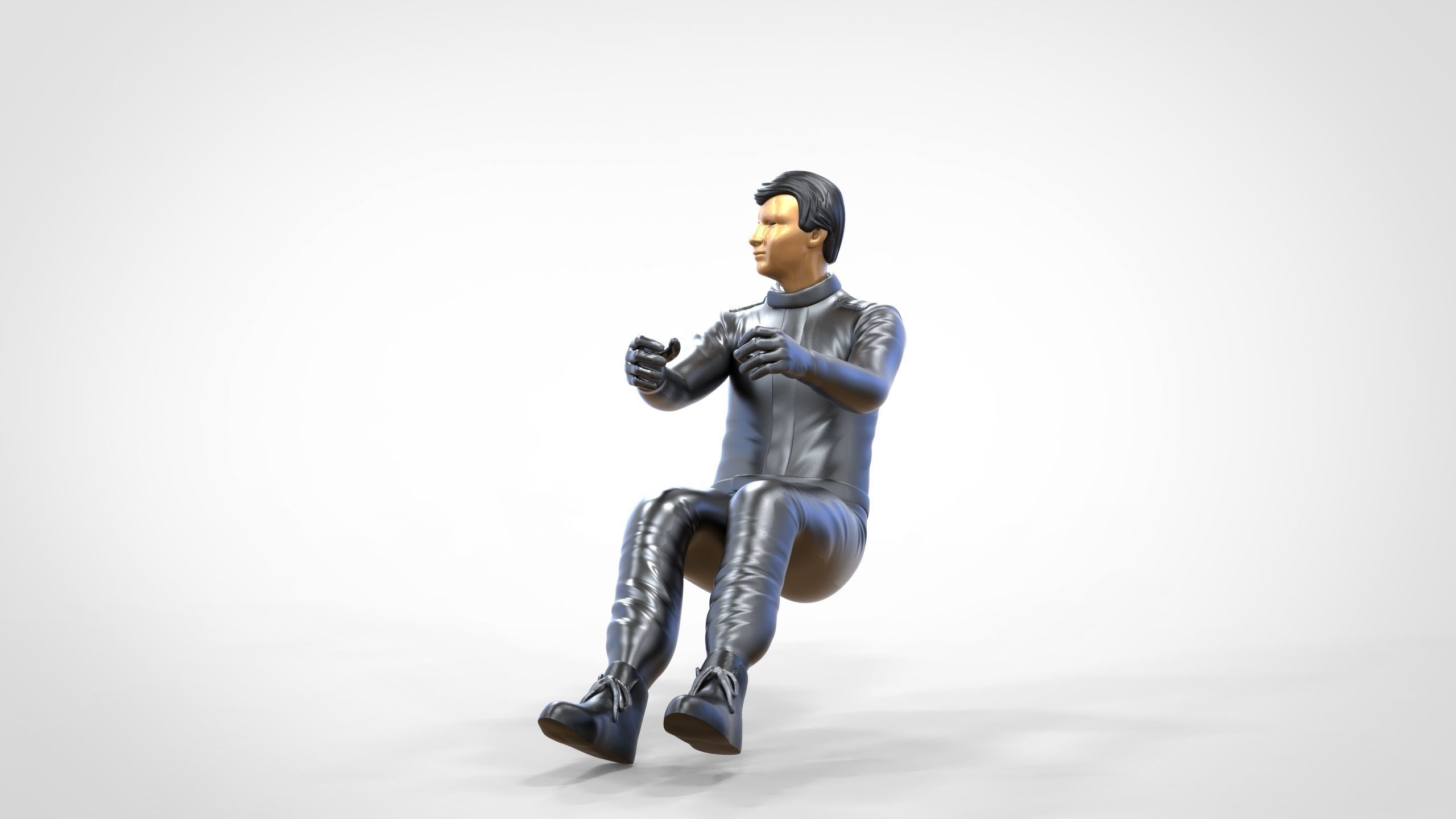 N3 Sitting Race Driver 1 64 Miniature 3D print model_8