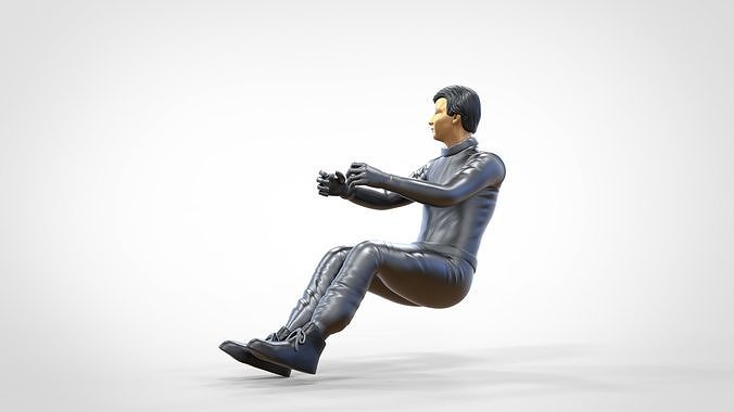 N3 Sitting Race Driver 1 64 Miniature 3D print model 7