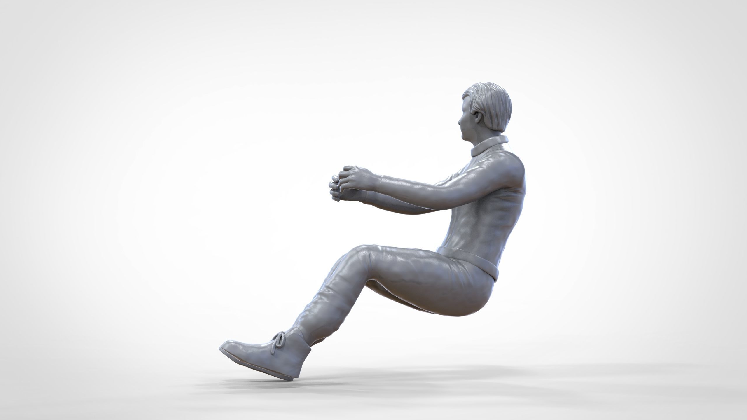 N3 Sitting Race Driver 1 64 Miniature 3D print model_25