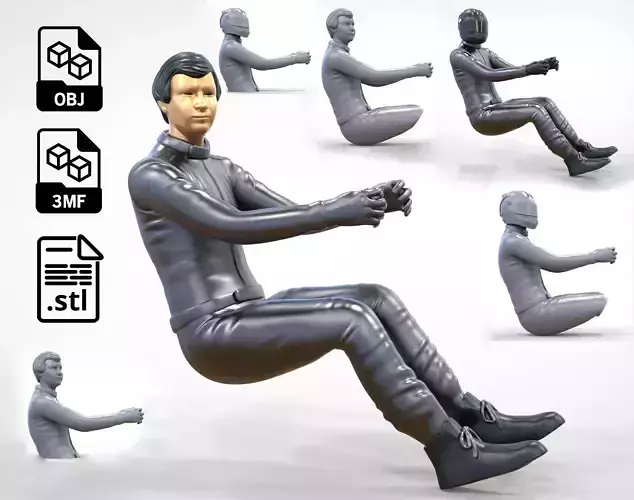 N3 Sitting Race Driver 1 64 Miniature 3D print model