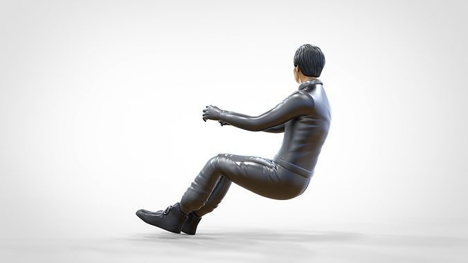 N3 Sitting Race Driver 1 64 Miniature 3D print model 4