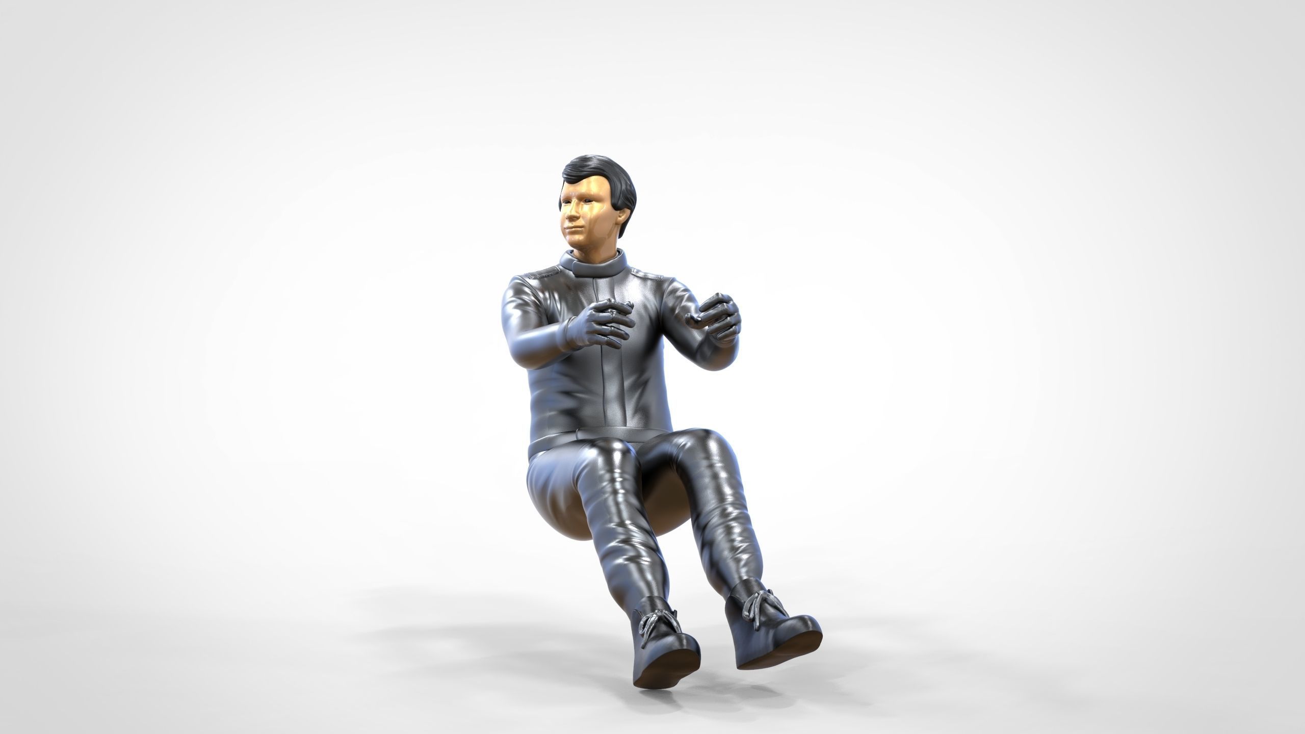 N3 Sitting Race Driver 1 64 Miniature 3D print model_10