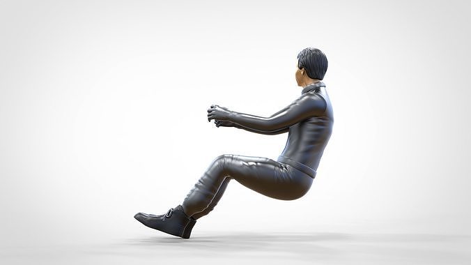 N3 Sitting Race Driver 1 64 Miniature 3D print model 5