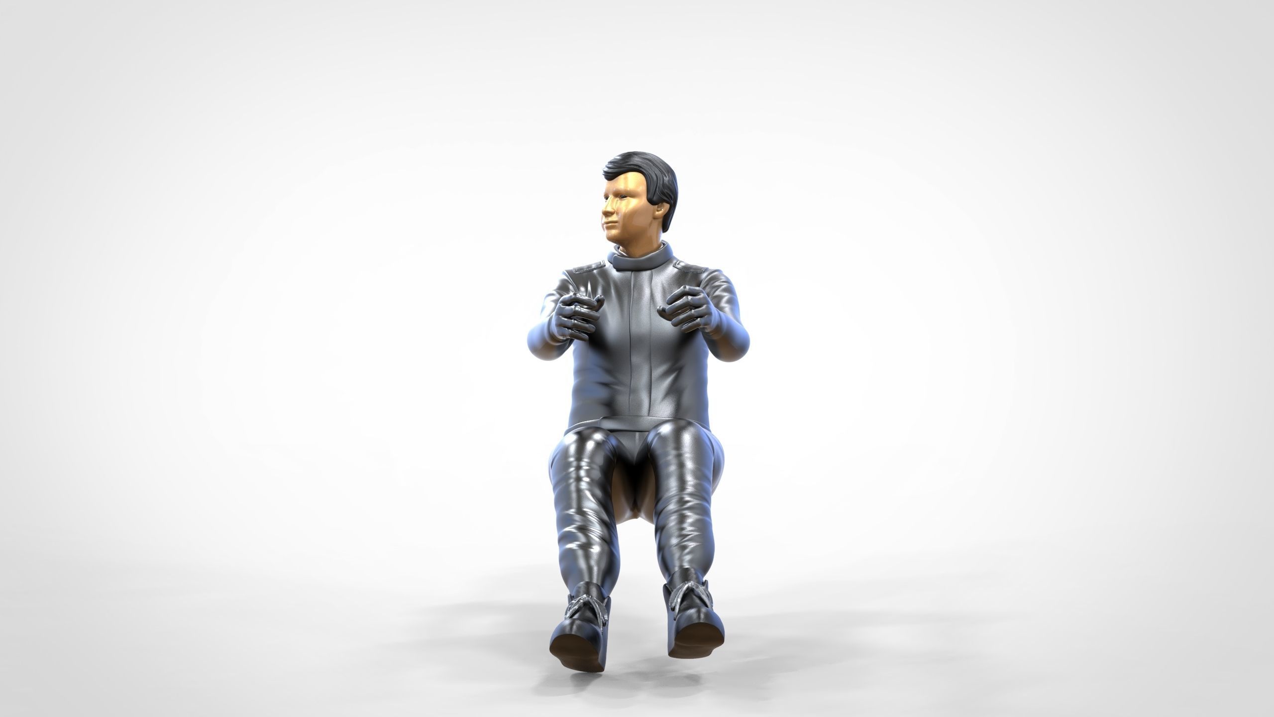 N3 Sitting Race Driver 1 64 Miniature 3D print model_9