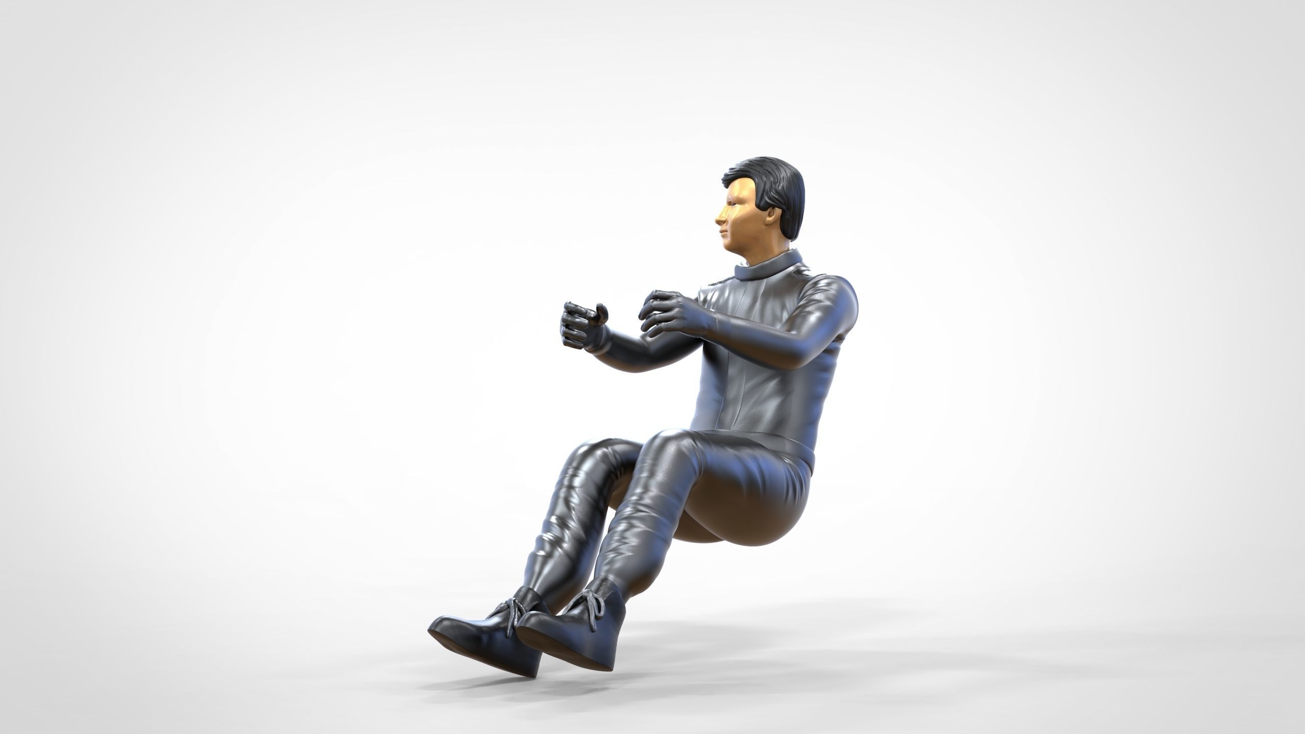 N3 Sitting Race Driver 1 64 Miniature 3D print model_7