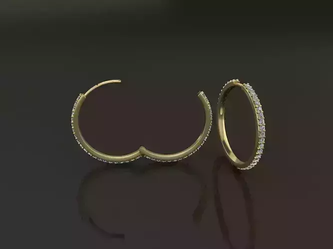 Earring Infinity Diamond Hoop Large Size 22mm Inside Diameter