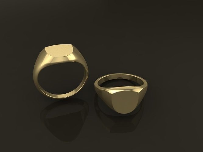 Signet Shield Ring Band Mix Size 5 6 7 8 9 10 3D print model
