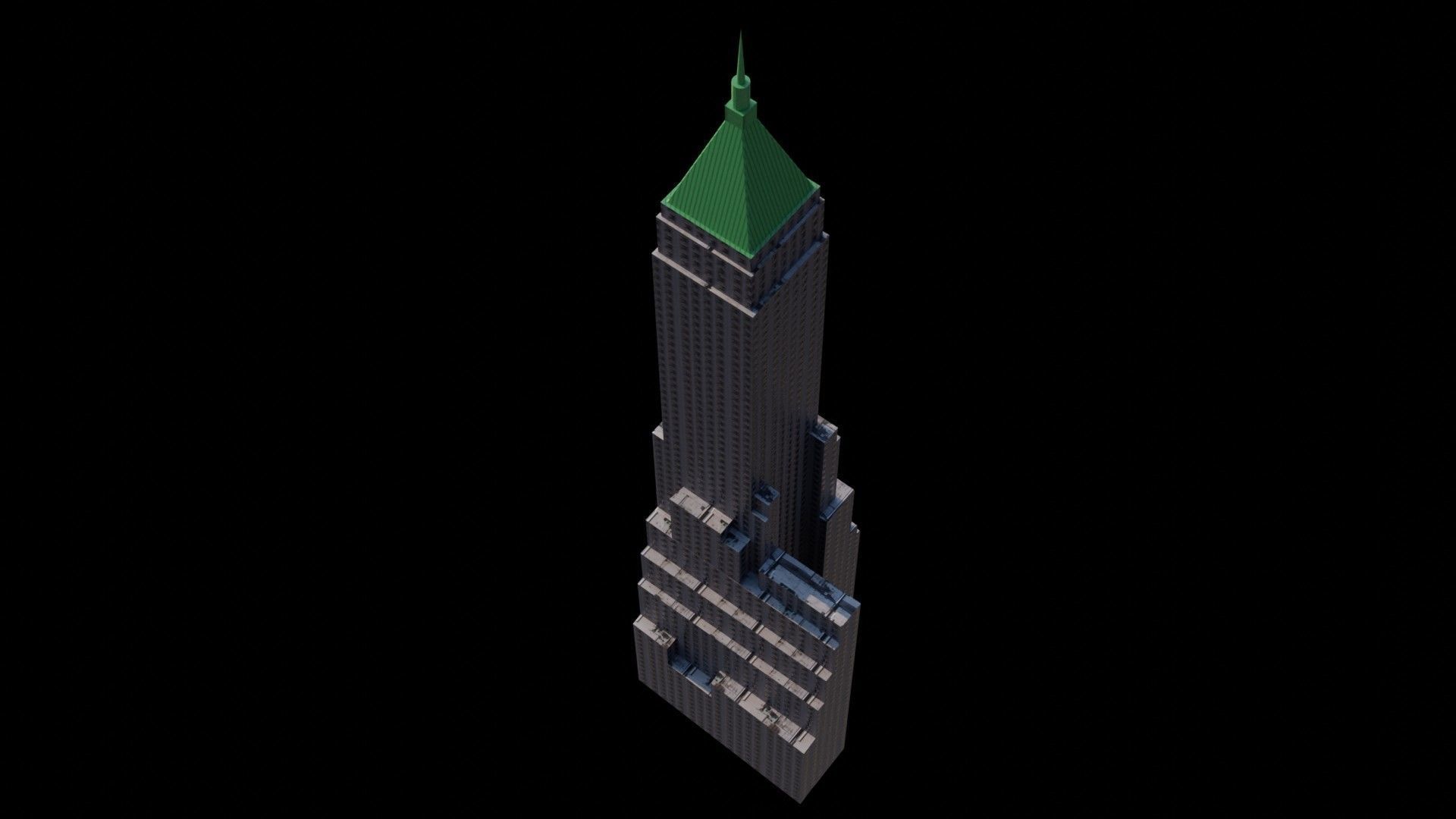40 Wall Street - NYC Low-poly 3D model_1