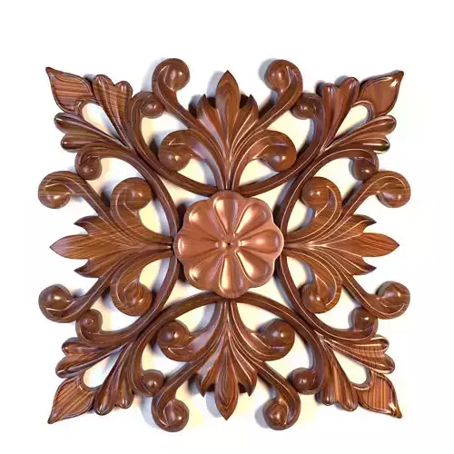 Ornament carved wood wall art