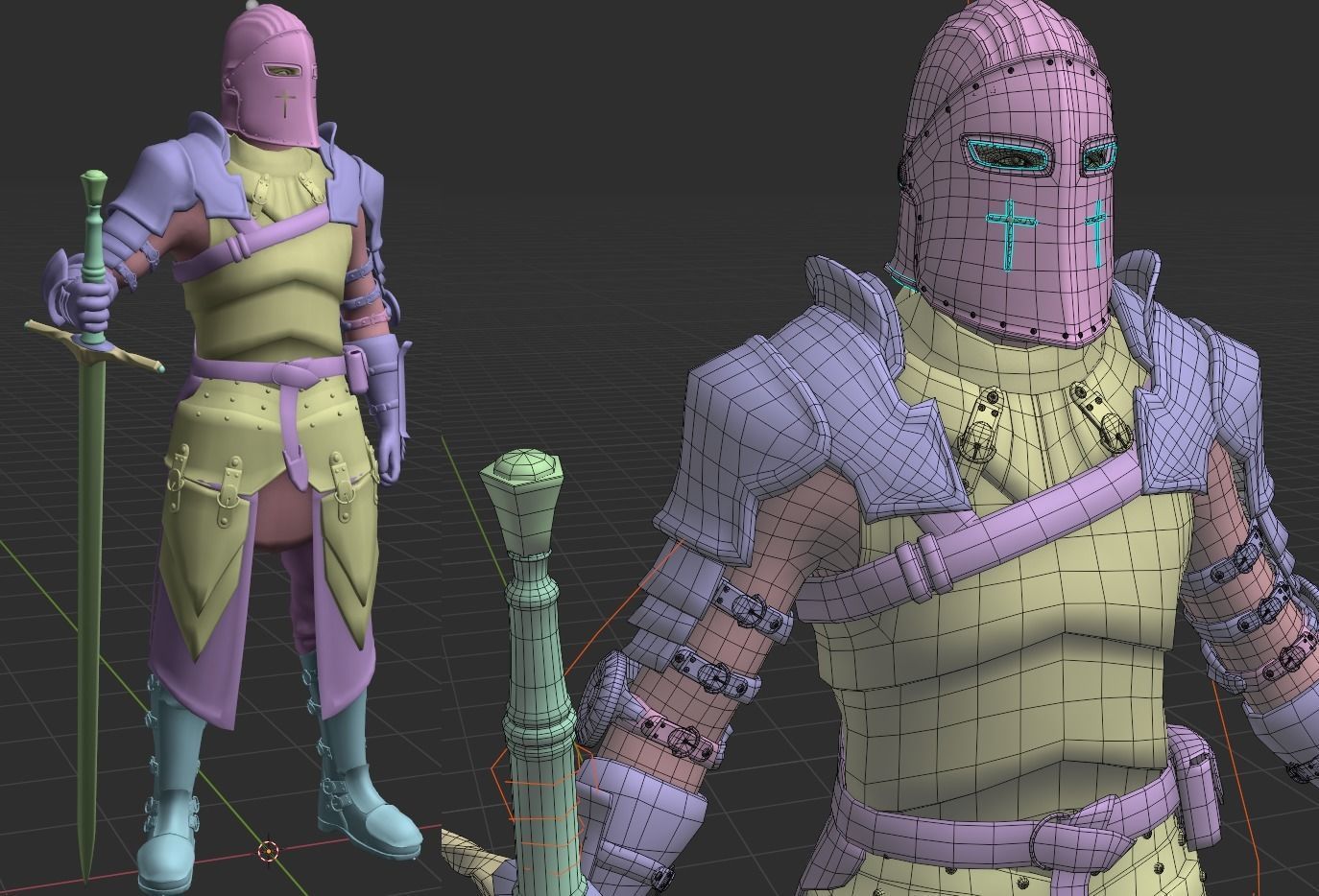 Knight Low-poly 3D model Low-poly 3D model_1