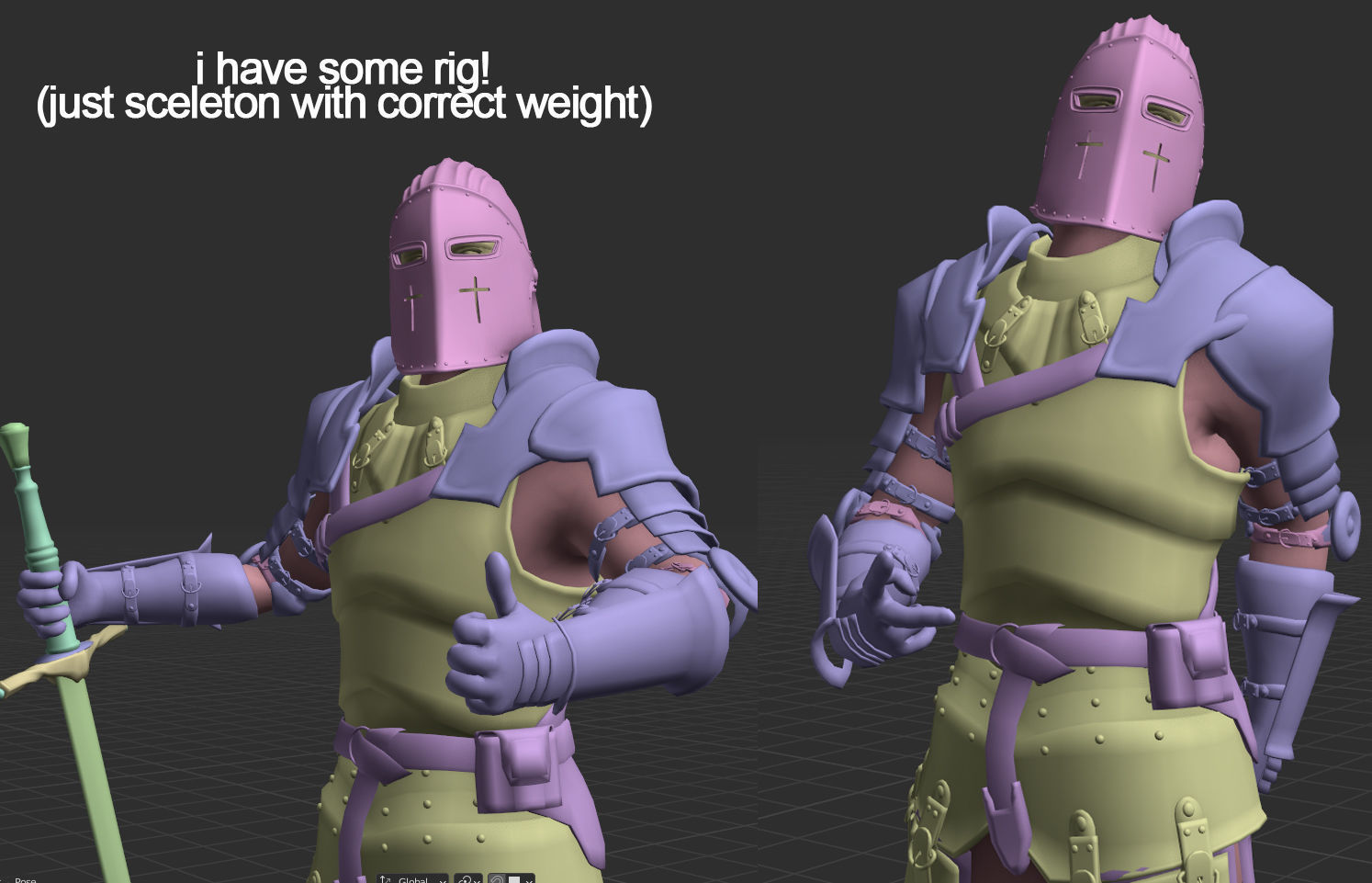 Knight Low-poly 3D model Low-poly 3D model_3