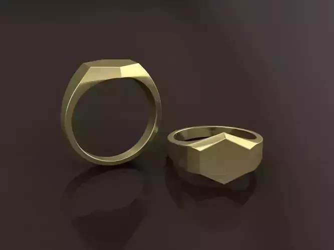 Signet Hexagon Ring Band Mix Size 5 6 7 8 9 10