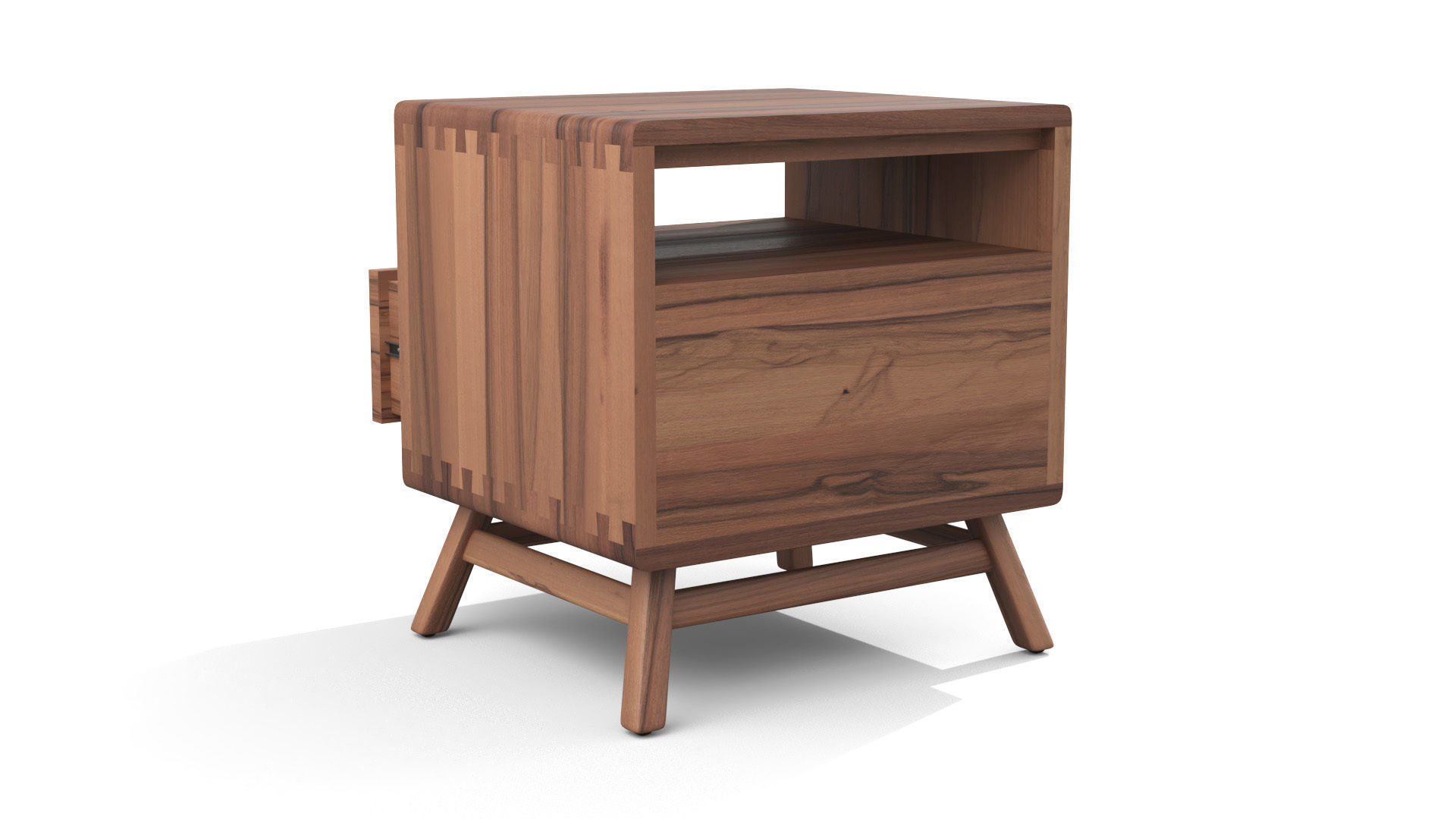 Bedside Table - Tikamoon Twist Solid Teak  Low-poly 3D model_12