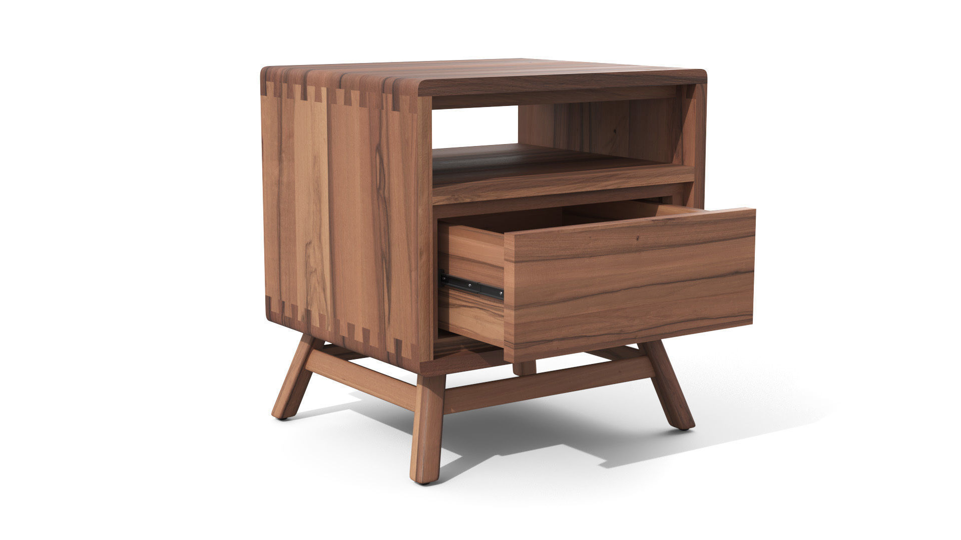 Bedside Table - Tikamoon Twist Solid Teak  Low-poly 3D model_18