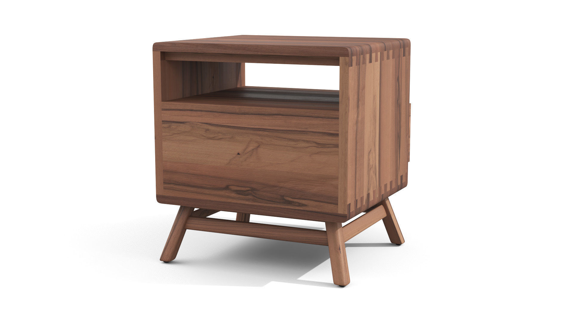 Bedside Table - Tikamoon Twist Solid Teak  Low-poly 3D model_14
