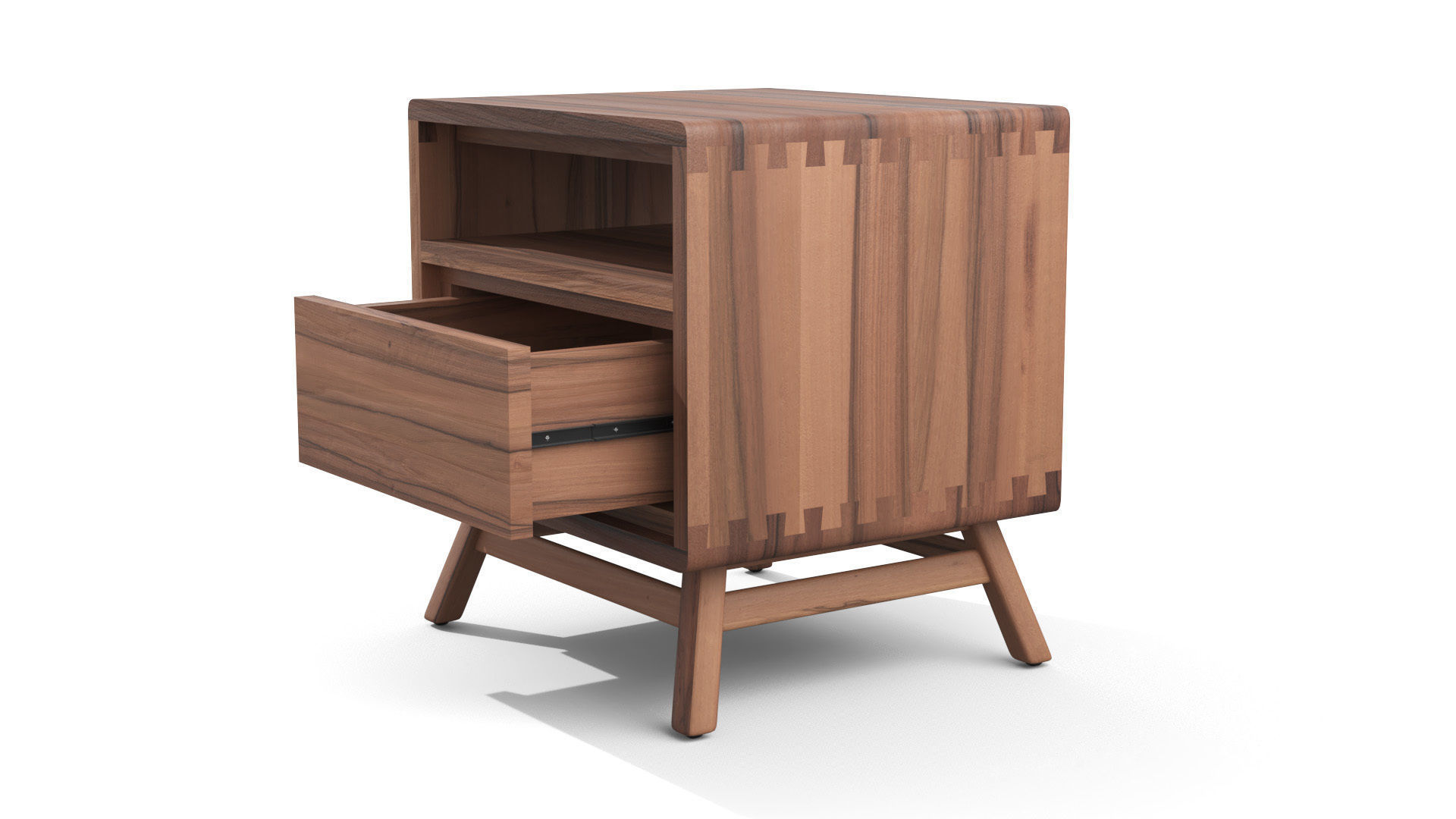 Bedside Table - Tikamoon Twist Solid Teak  Low-poly 3D model_9