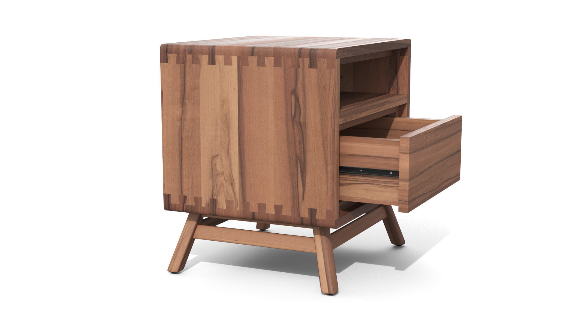 Bedside Table - Tikamoon Twist Solid Teak  Low-poly 3D model_17
