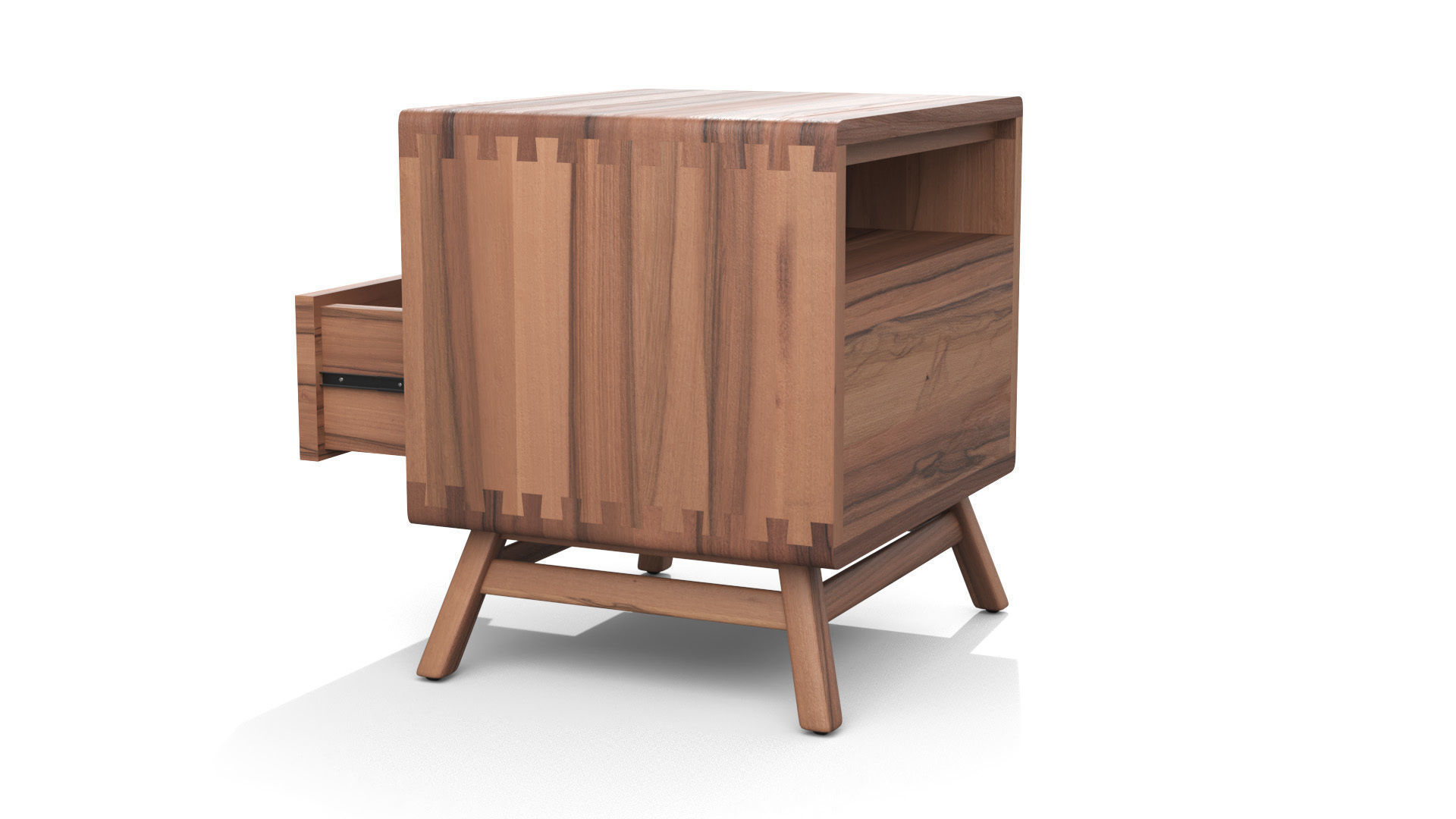 Bedside Table - Tikamoon Twist Solid Teak  Low-poly 3D model_11