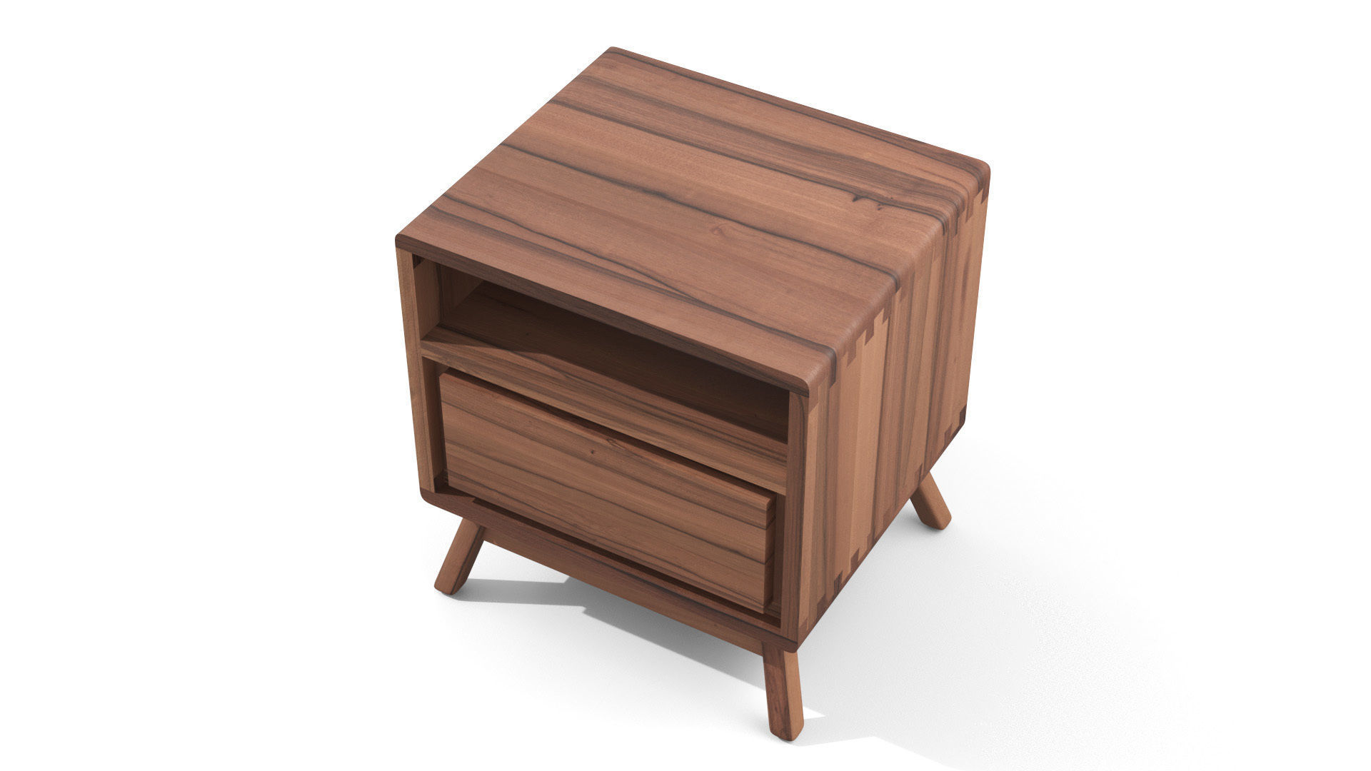 Bedside Table - Tikamoon Twist Solid Teak  Low-poly 3D model_2