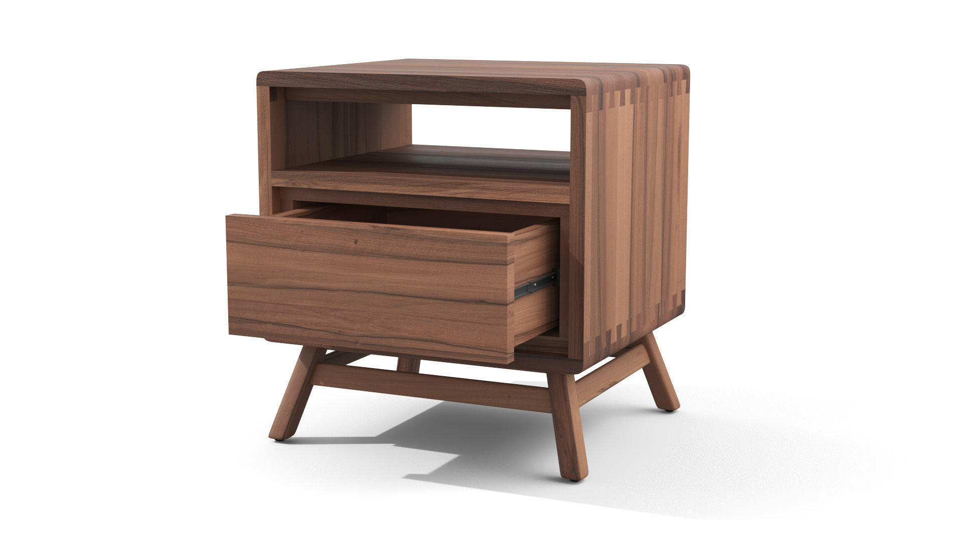 Bedside Table - Tikamoon Twist Solid Teak  Low-poly 3D model_8