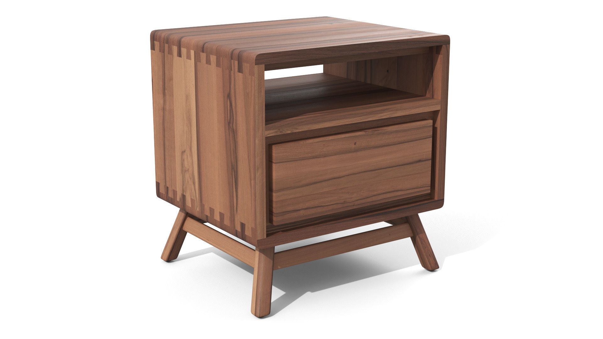 Bedside Table - Tikamoon Twist Solid Teak  Low-poly 3D model_5