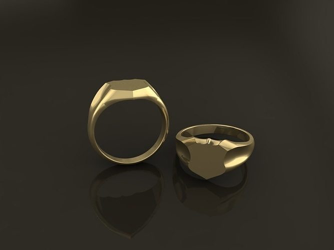 Signet Police Shield Ring Band Mix Sizes 5 6 7 8 9 10 3D print model