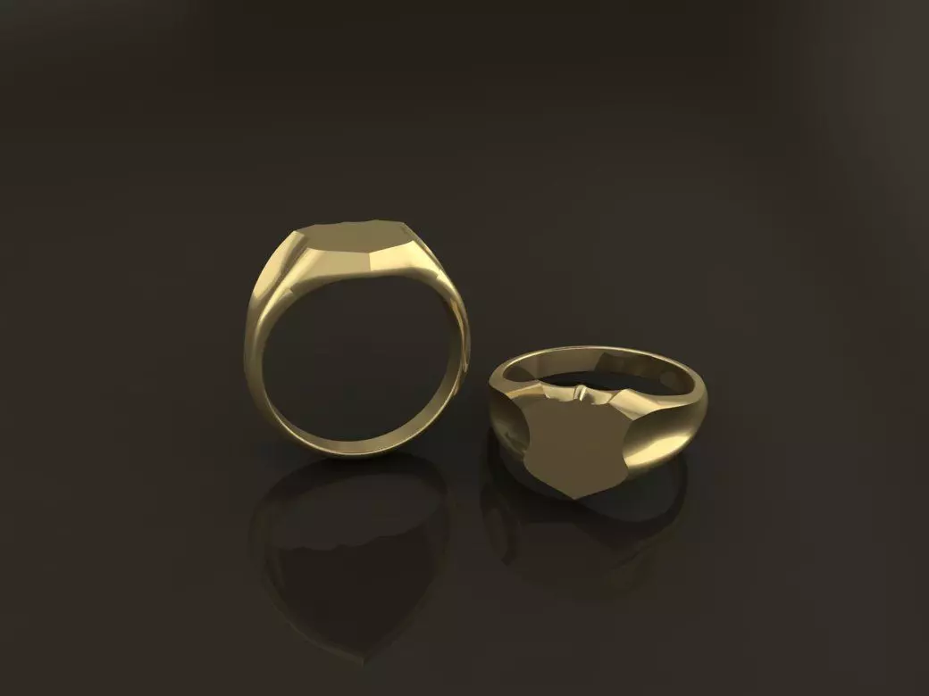 Signet Police Shield Ring Band Mix Sizes 5 6 7 8 9 10 3D print model