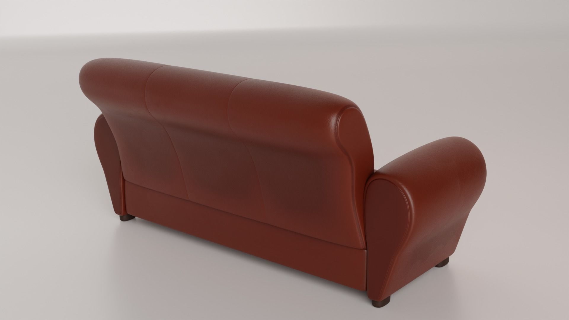 Couch leather sofa Low-poly 3D model_4