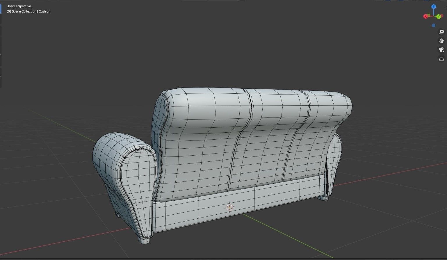 Couch leather sofa Low-poly 3D model_8