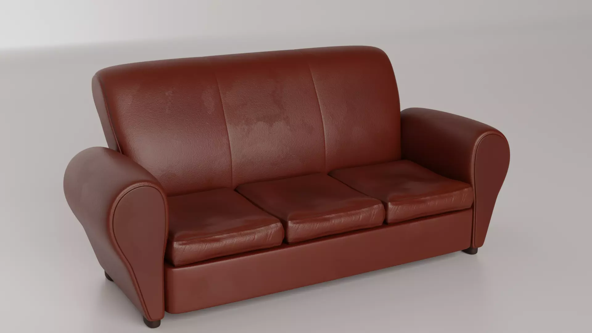 Couch leather sofa Low-poly 3D model_0