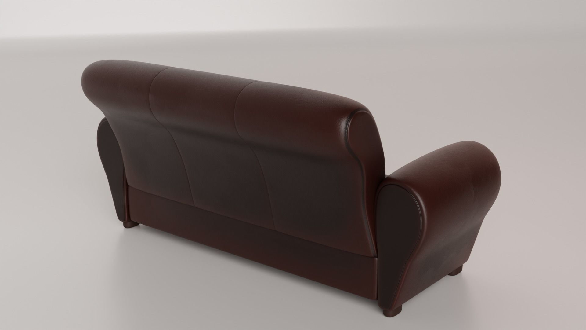 Couch leather sofa Low-poly 3D model_5