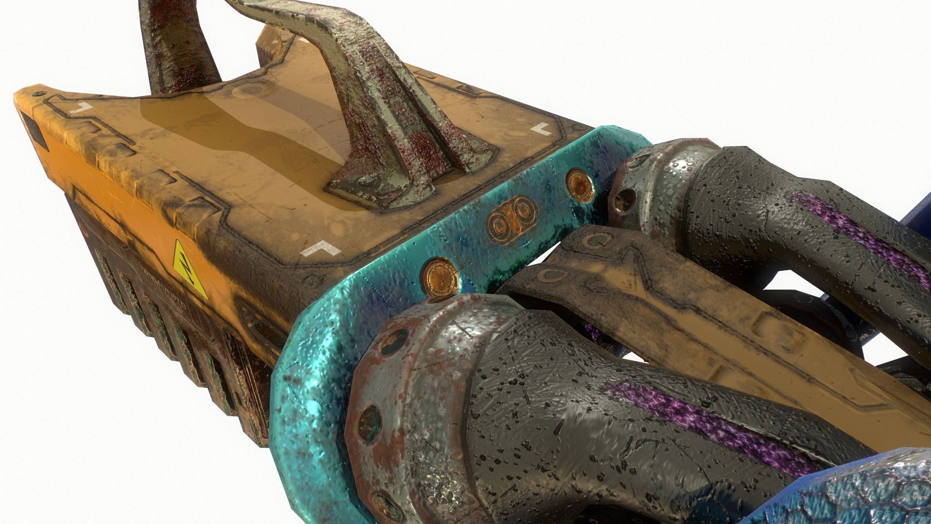 Sci Fi Gun 3 Low-poly 3D model_9