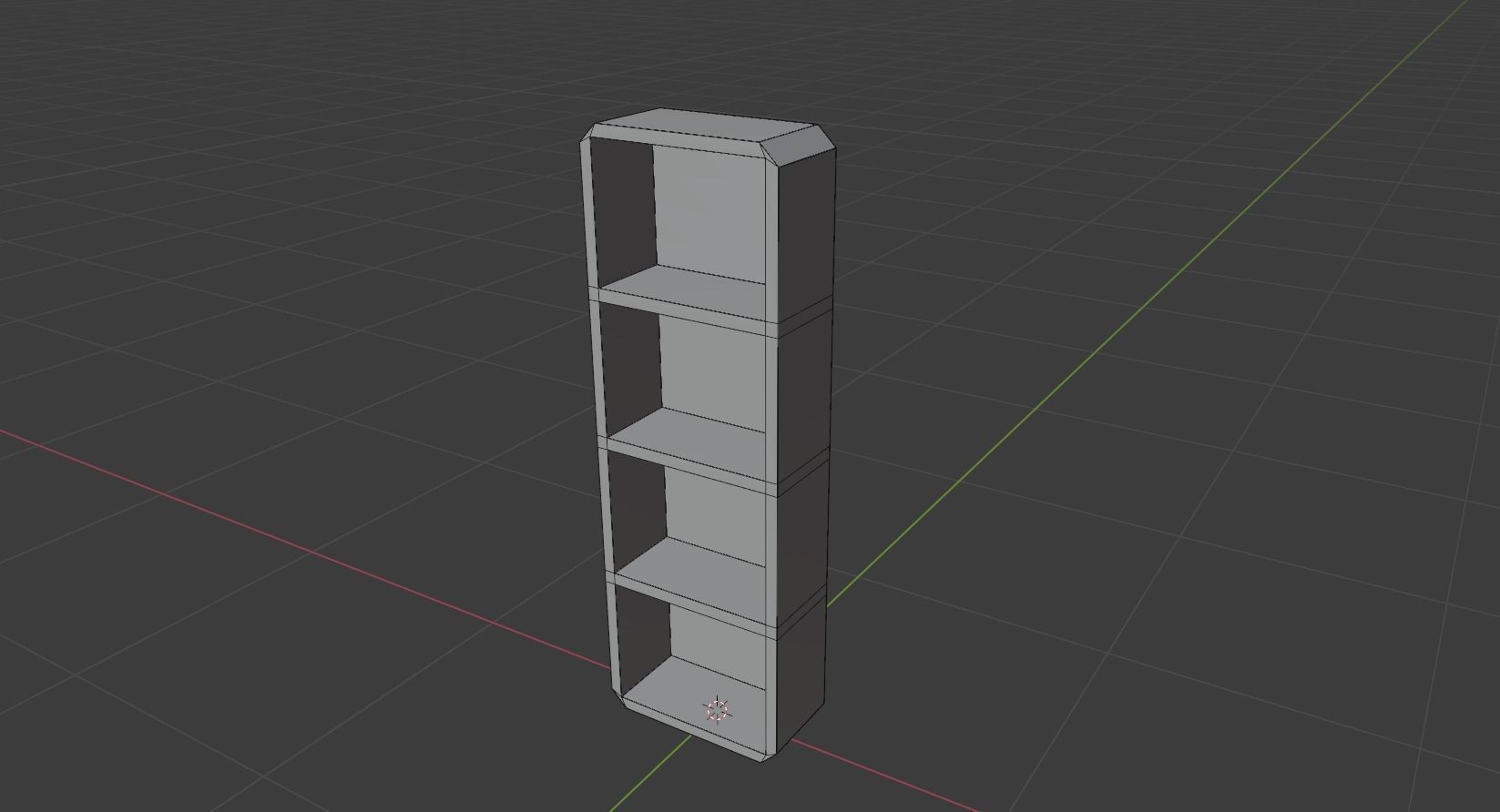 Bookcase with four shelves Free low-poly 3D model_5