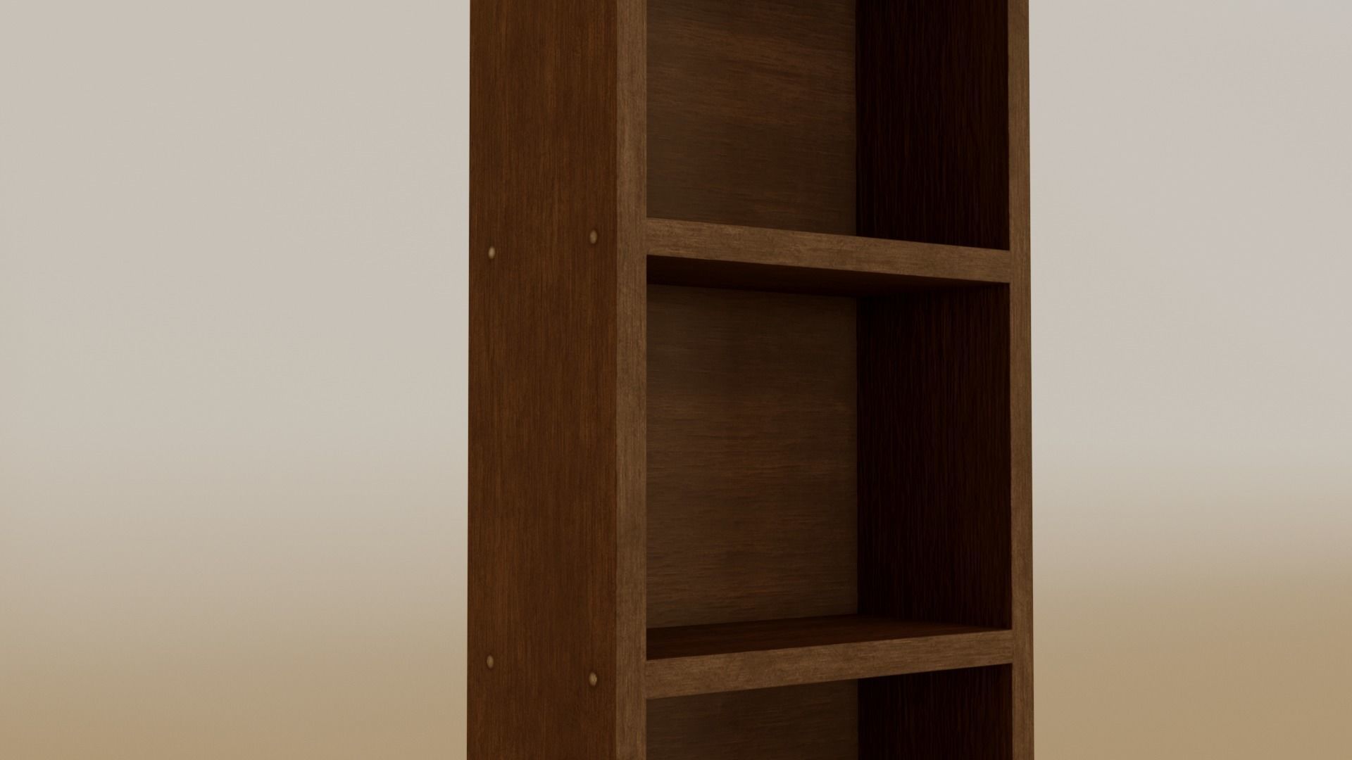 Bookcase with four shelves Free low-poly 3D model_3