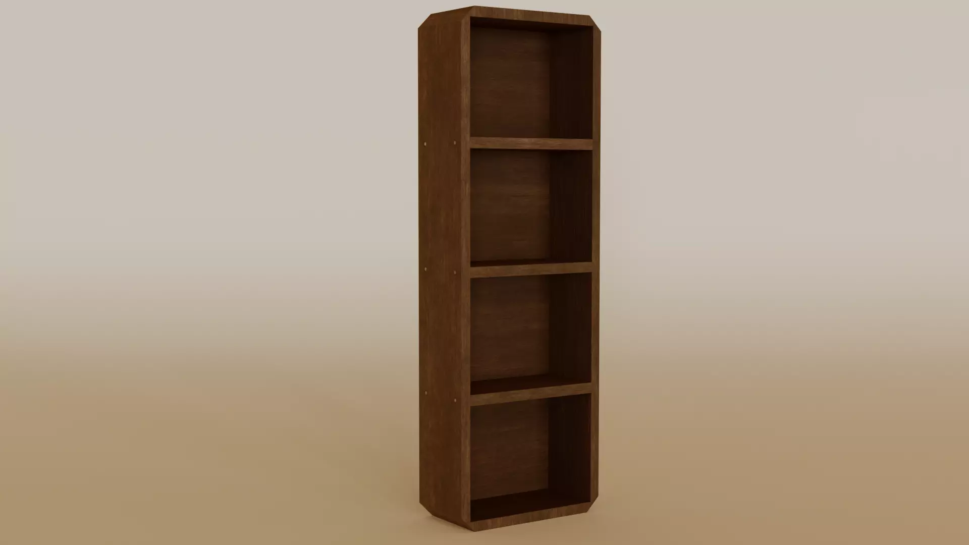 Bookcase with four shelves Free low-poly 3D model_0
