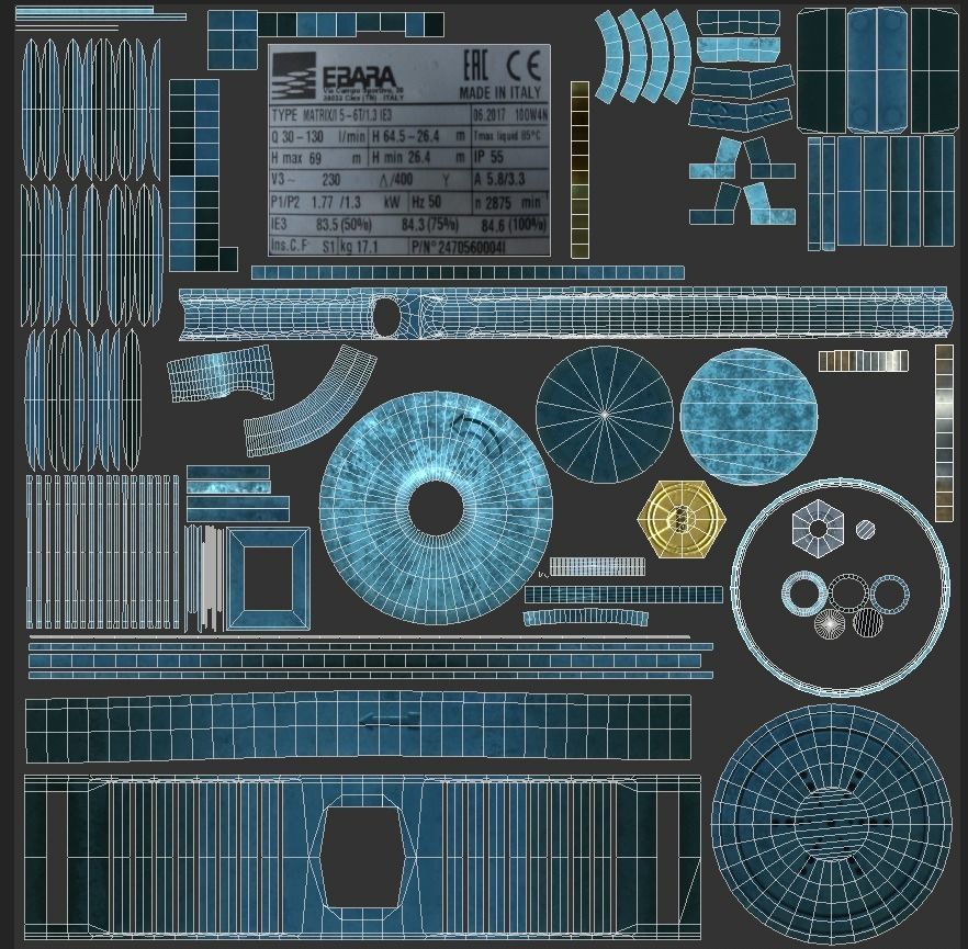 Centrifugal Pump Low-poly 3D model_19