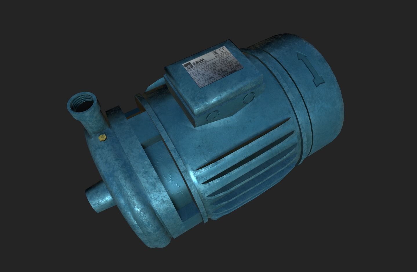 Centrifugal Pump Low-poly 3D model_2
