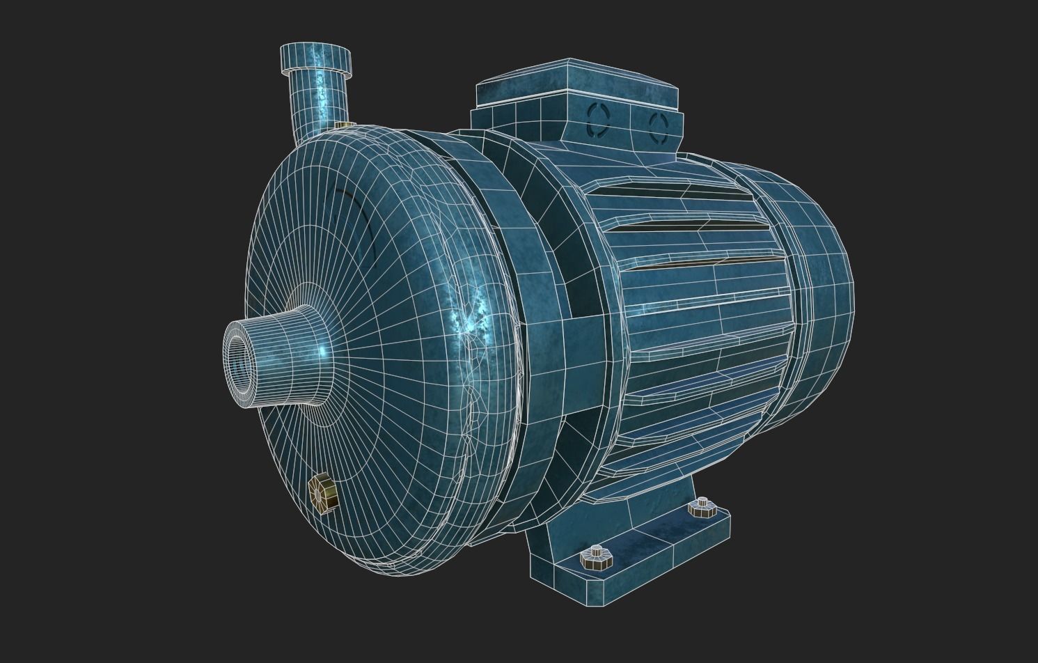 Centrifugal Pump Low-poly 3D model_1