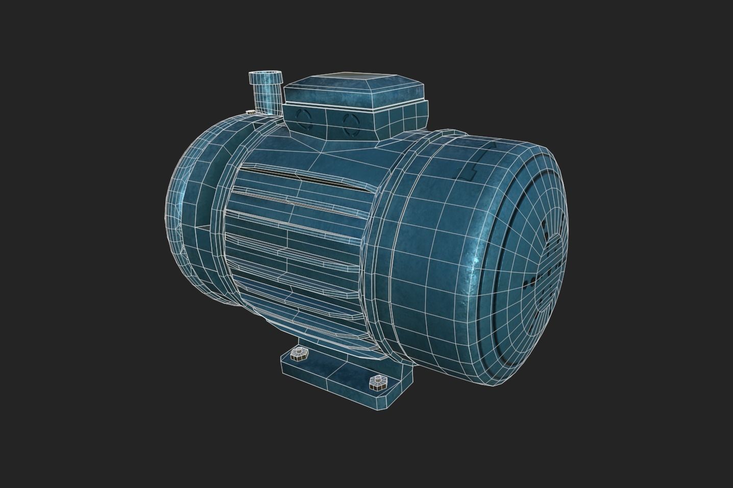 Centrifugal Pump Low-poly 3D model_5