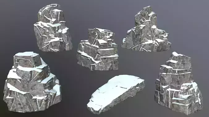 Rock Set with snow