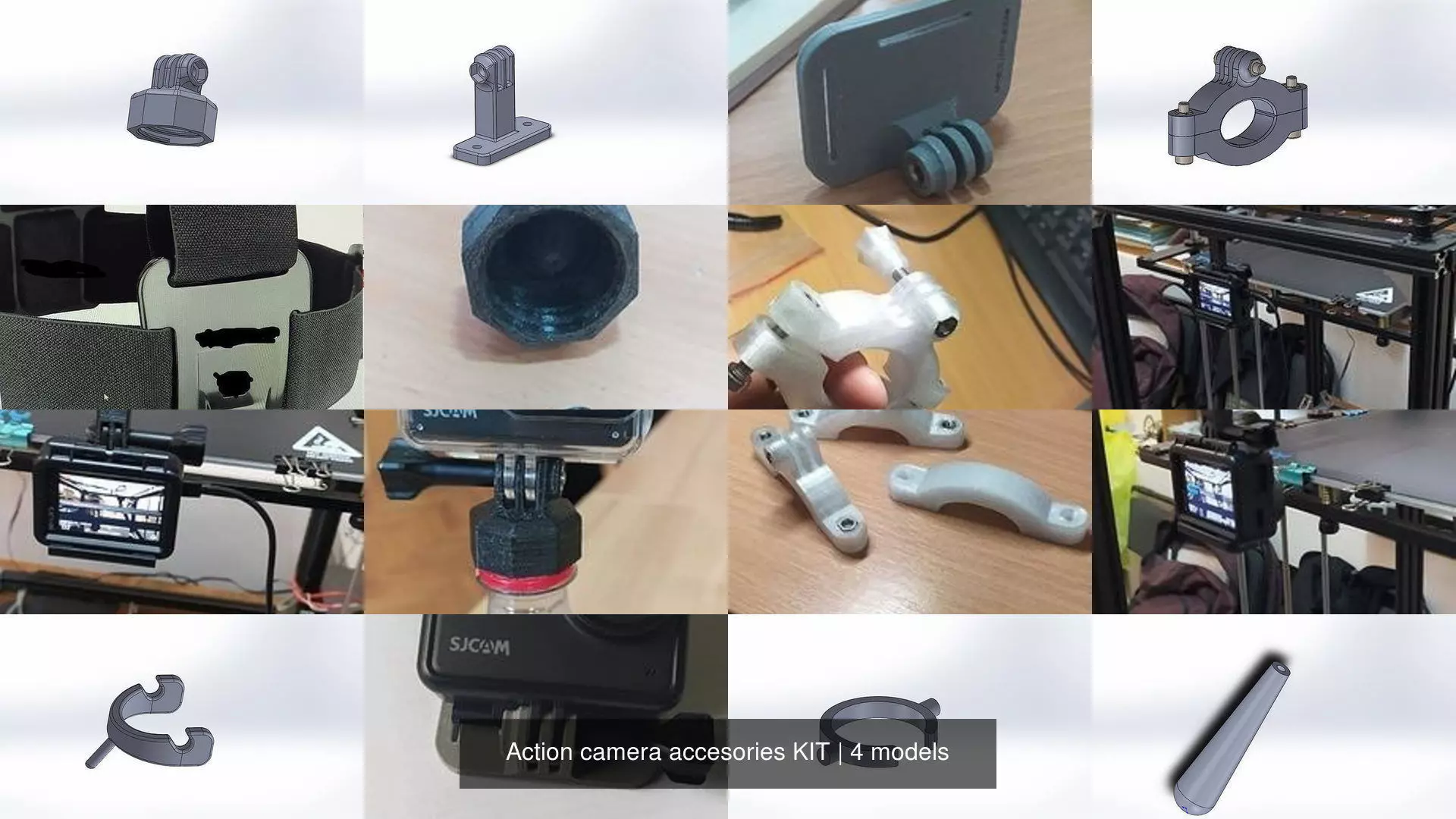 Action camera accesories KIT 3D Model Collection_0